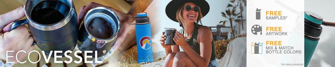Custom EcoVessel Bottles, Mugs, & Tumblers