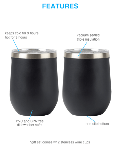 12 oz. Stemless Wine Cup Gift Set by CORKCICLE®