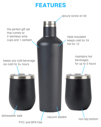 Canteen & Stemless Wine Gift Set by CORKCICLE®
