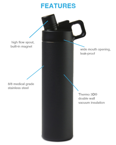 20 oz. Vacuum Insulated Wide Mouth Hatchback Chug Lid Bottle by MiiR®