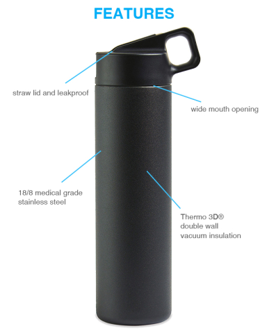 20 oz. Vacuum Insulated Wide Mouth Leakproof Straw Lid Bottle by MiiR®