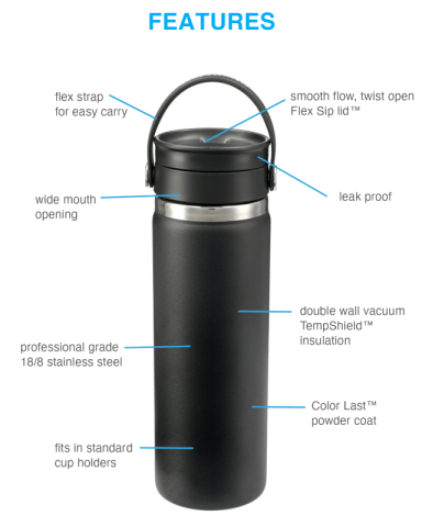 20 oz. Wide Mouth with Flex Sip Lid by Hydro Flask®