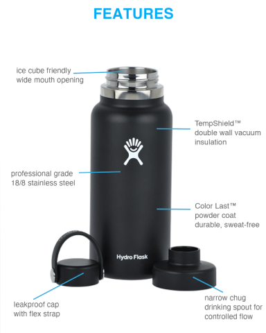 32 oz. Wide Mouth with Flex Chug Cap by Hydro Flask®