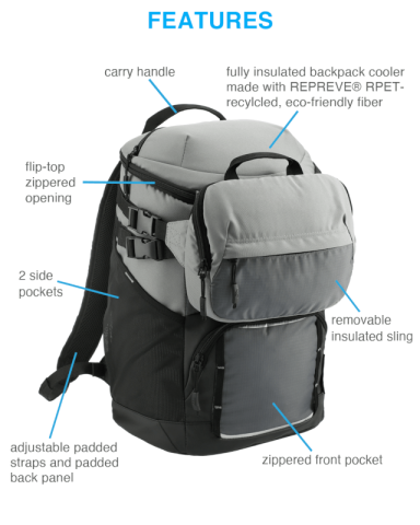 Repreve® Backpack Cooler with Sling by Arctic Zone®