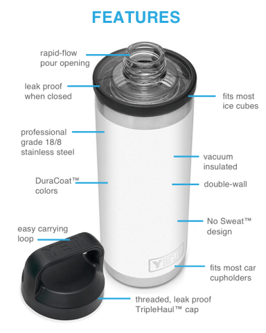 18 oz. Rambler Bottle with Chug Cap by YETI®