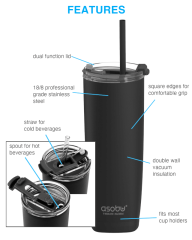 20 oz. Stainless Insulated Aqualina Tumbler by Asobu®