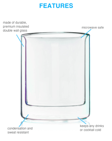 12 oz. Double Wall Iridescent Old Fashioned Glass by Asobu®
