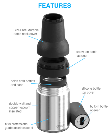 Stainless Insulated Frosty Beer 2 Go Drink Holder by Asobu®