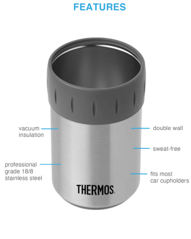 12 oz. Stainless Steel Beverage Can Insulator by Thermos®
