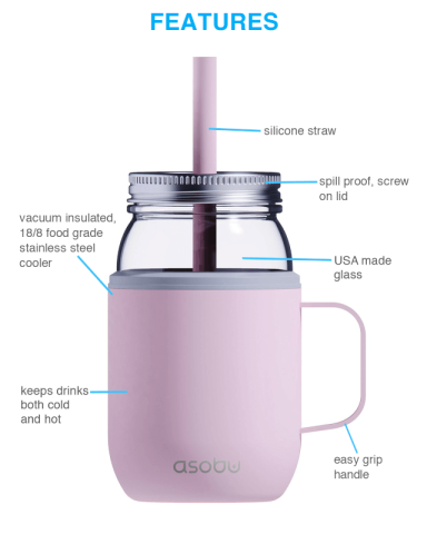 16 oz. Stainless Insulated Moonshine Mason Cooler by Asobu®