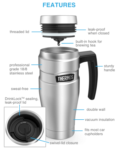 16 oz. Stainless King™ Travel Mug by Thermos®