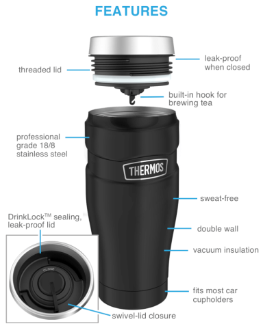 16 oz. Stainless King™ Travel Tumbler by Thermos®