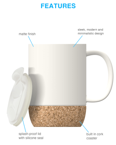 12 oz. Cork Ceramic Mug by Asobu®