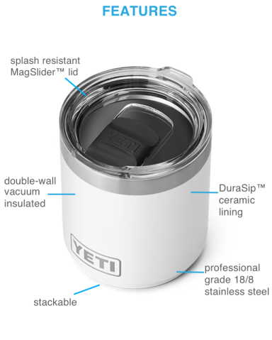 10 oz. Rambler Stackable Lowball Tumbler with DuraSip™ Ceramic Lining by YETI®