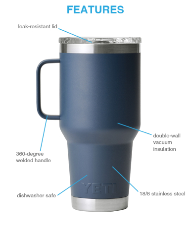 30 oz. Rambler® Travel Mug with StrongHold™ Lid by YETI®