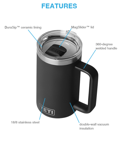 24 oz. Rambler® Mug with DuraSip™ Ceramic Lining by YETI®