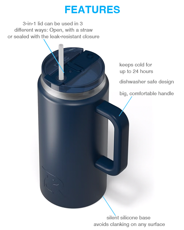 Custom 64 oz. RTIC Road Trip Tumblers | Free Mockup in 2 Hrs