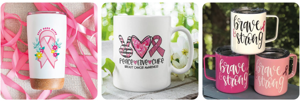 pink breast cancer awareness drinkware