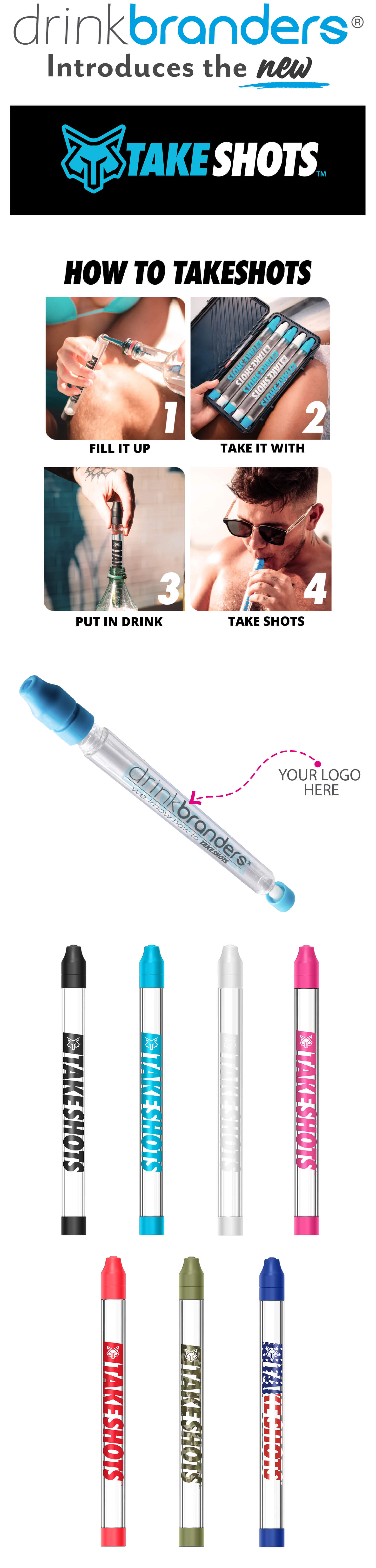 TakeShots Take V2 - Shot Holder & Straw for Drinks